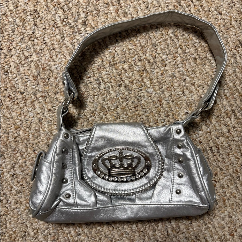 Silver should bag with gems and studs